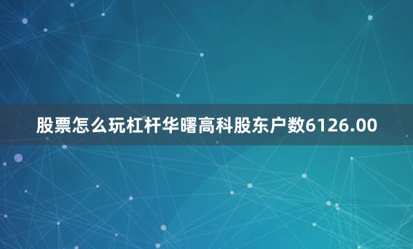 股票怎么玩杠杆华曙高科股东户数6126.00